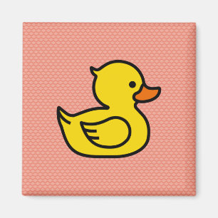 Yellow Rubber Ducky Square Magnet