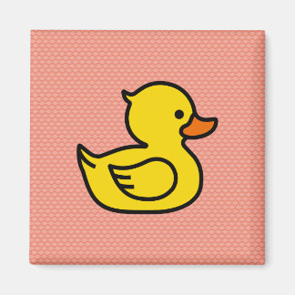Yellow Rubber Ducky Square Magnet
