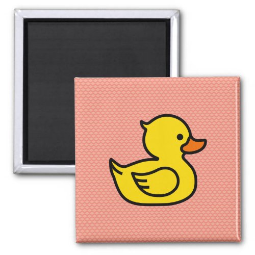 Yellow Rubber Ducky Square Magnet