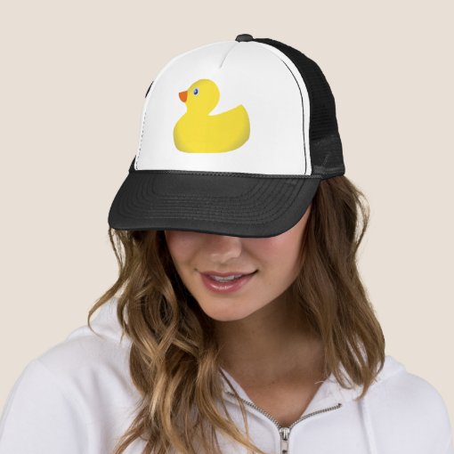 Yellow rubber ducky trucker hat Zazzle