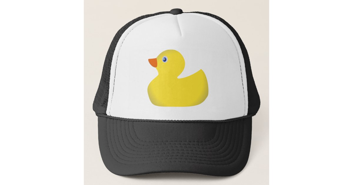 yellow-rubber-ducky-trucker-hat-zazzle