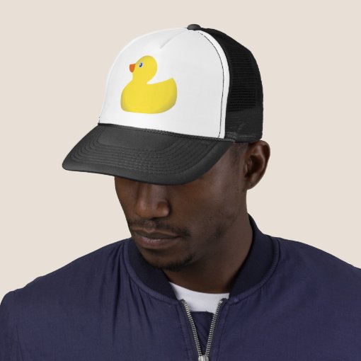 Yellow rubber ducky trucker hat Zazzle