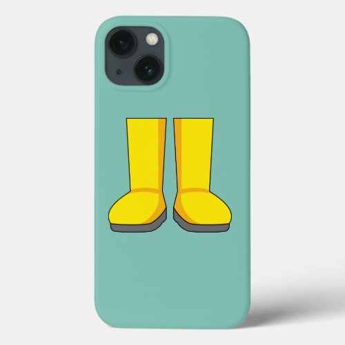 Yellow Rubber Rain Boots iPhone 13 Case