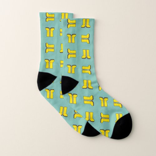 Yellow Rubber Rain Boots Socks