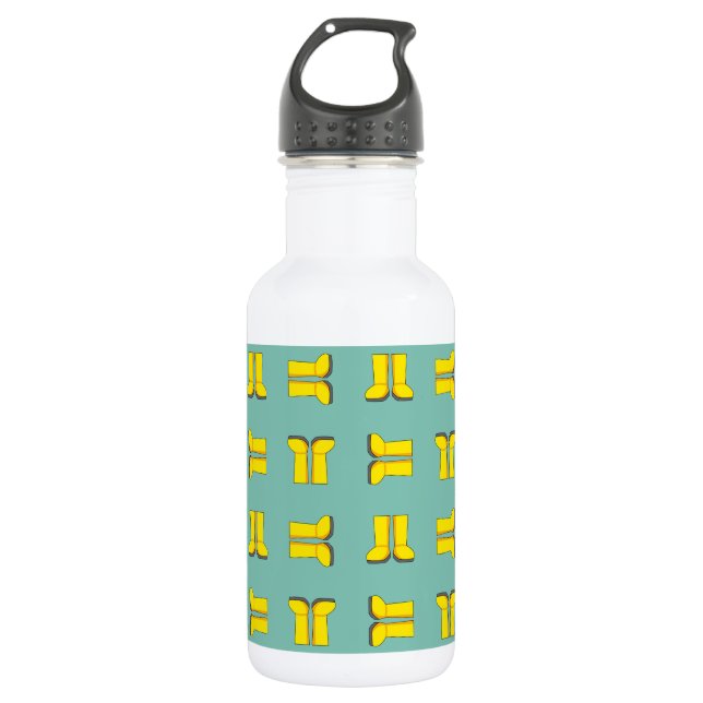 Yellow Rubber Rain Boots Stainless Steel Water Bottle (Front)
