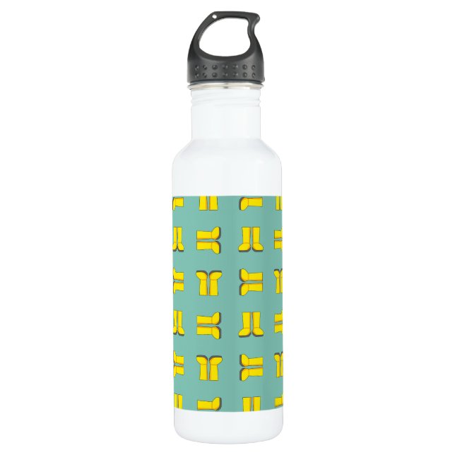 Yellow Rubber Rain Boots Stainless Steel Water Bottle (Front)