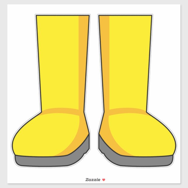 Yellow Rubber Rain Boots Sticker (Sheet)