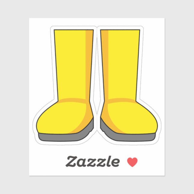 Yellow Rubber Rain Boots Sticker (Sheet)