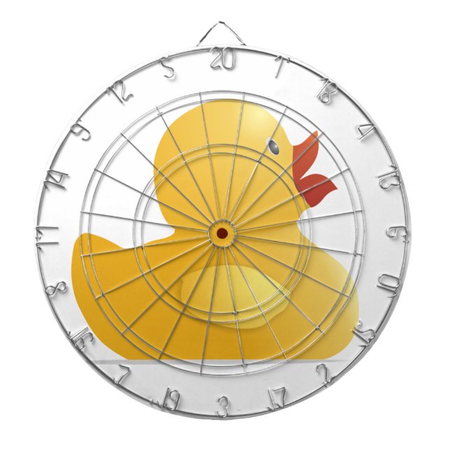 Yellow Rubberduck Dartboard With Darts (Front)