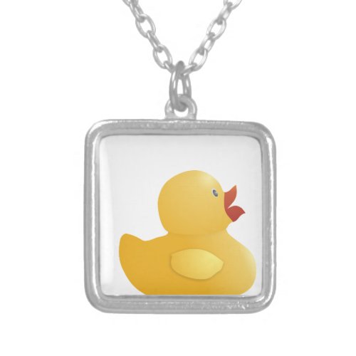 Yellow Rubberduck Silver Plated Necklace