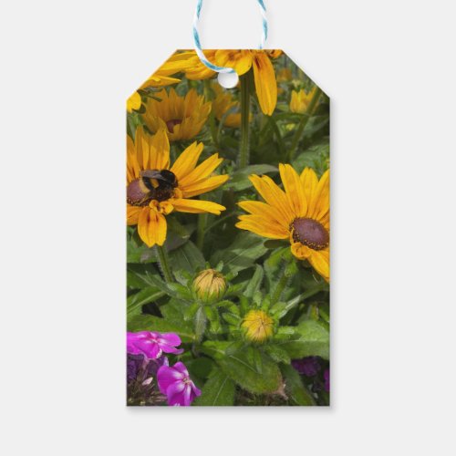  Yellow Rudbeckia Flowers Pink Phlox and Bee   Gift Tags