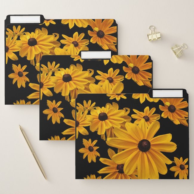 Yellow Rudbeckia Garden Flowers File Folder Set