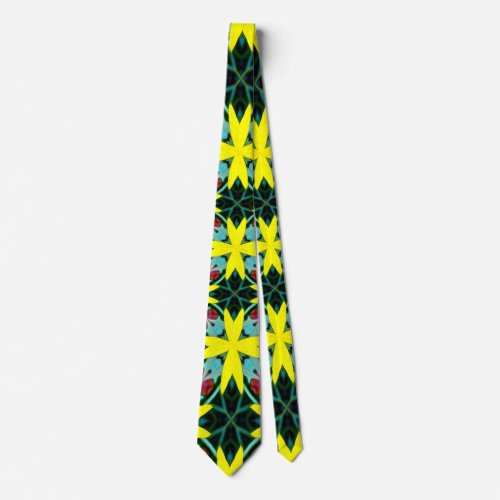 Yellow Rudbeckia Pattern Neck Tie