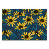 Yellow Rudbekia on navy (Front Horizontal)