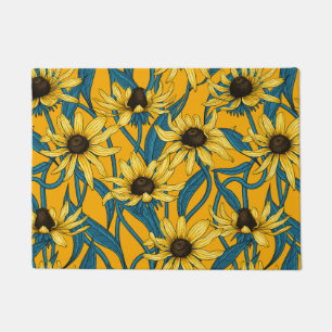 Yellow Rudbekia on yellow Doormat