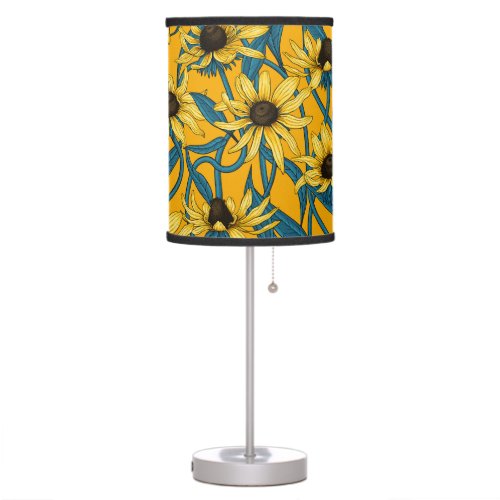 Yellow Rudbekia on yellow Table Lamp