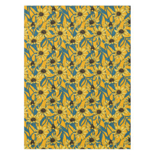 Yellow Rudbekia on yellow Tablecloth