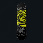 Yellow Rugged Rose Graffiti Art • Urban Street Skateboard<br><div class="desc">Bright, bold, and full of street-art attitude, this Yellow Rugged Rose Graffiti Art design brings high-impact energy to any product. Created in a thick, expressive fat-marker graffiti style, this piece features a vibrant yellow rose bursting against a deep black background. Heavy paint drips, rugged jagged leaves, and scattered black fragments...</div>