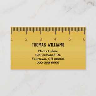 yellow ruler for carpet business business card