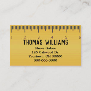 yellow ruler for carpet business card
