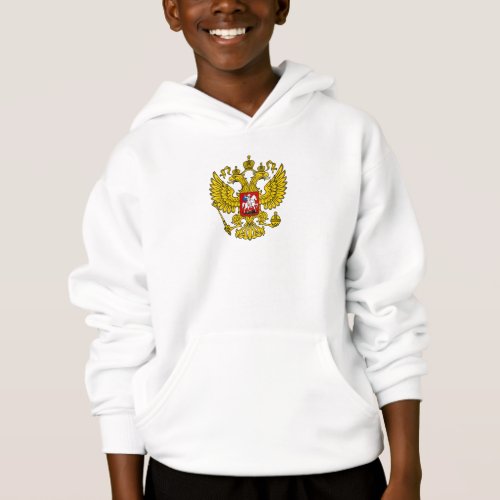 Yellow Russian Imperial Double Headed Eagle Emblem Hoodie