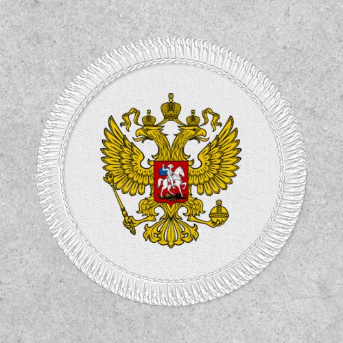 Yellow Russian Imperial Double Headed Eagle Emblem Patch