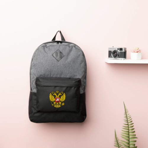 Yellow Russian Imperial Double Headed Eagle Emblem Port Authority Backpack