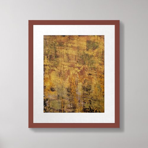 Yellow Rust Texture A Gel Print Abstract
