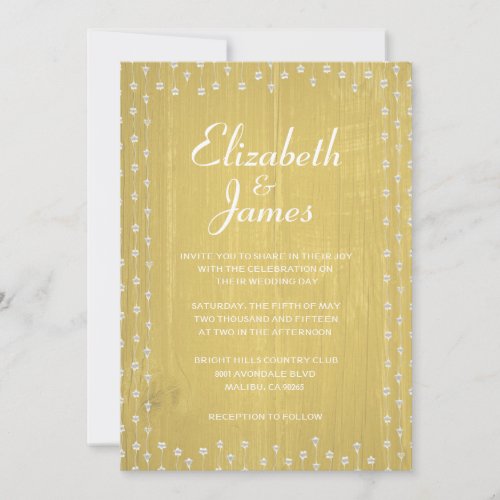 Yellow Rustic Country Barn Wood Wedding Invitation
