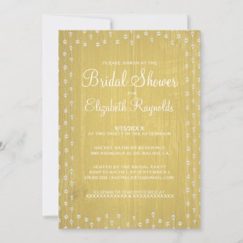 Yellow Rustic Country Bridal Shower Invitations by topinvitations at Zazzle