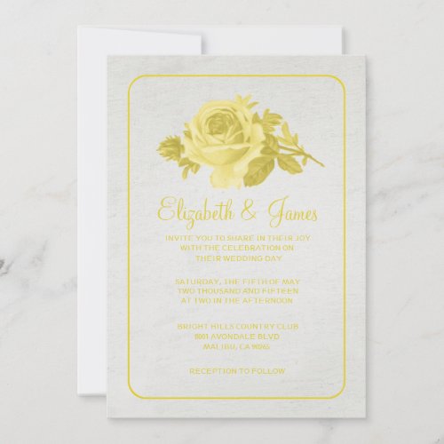 Yellow Rustic Floral/Flower Wedding Invitations