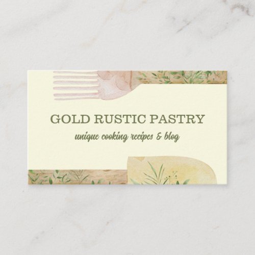 Yellow Rustic Pastry bakery Business Card