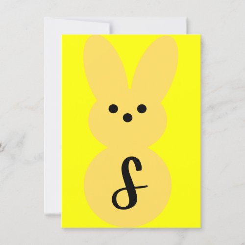 Yellow S Bunny Shape Easter Bunting Banner Card