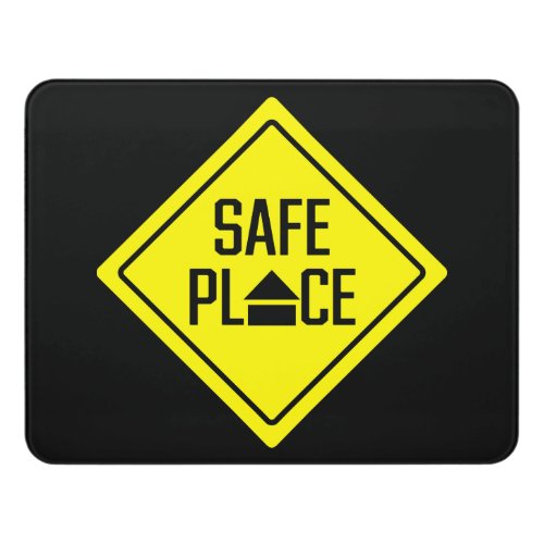 Yellow Safe Place Sign for Youth Modern Room Sign