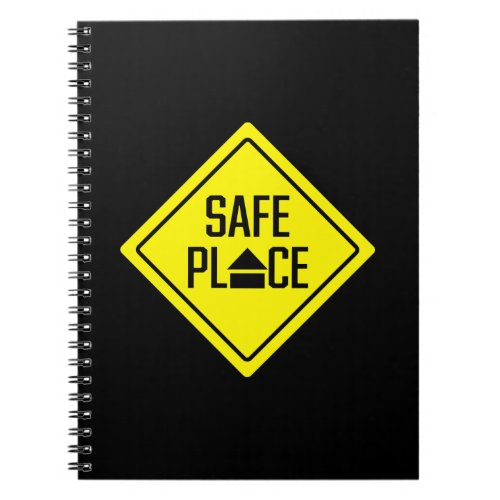 Yellow Safe Place Sign for Youth  Spiral Notebook