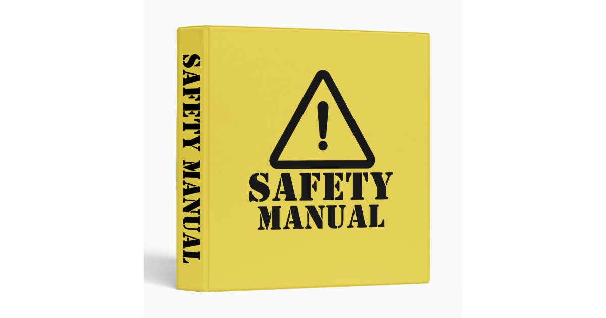 Yellow Safety Manual Binder Zazzle