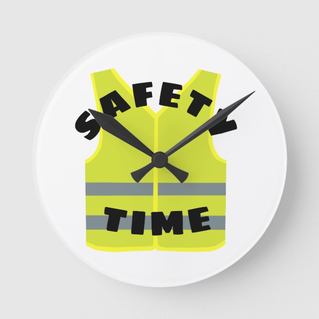 Yellow safety vest custom wall clock (Front)