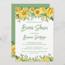 Yellow Sage Green Floral Bridal Shower