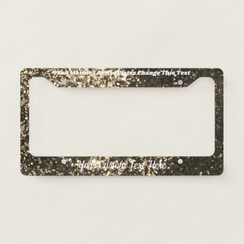 Yellow Sage Sparkle Bling Queen Boss Gold License Plate Frame