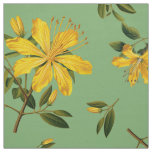 Yellow Saint John Wort Flowers Pattern Fabric