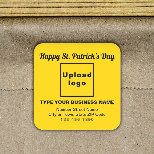 Yellow Saint Patrick Business Square Sticker