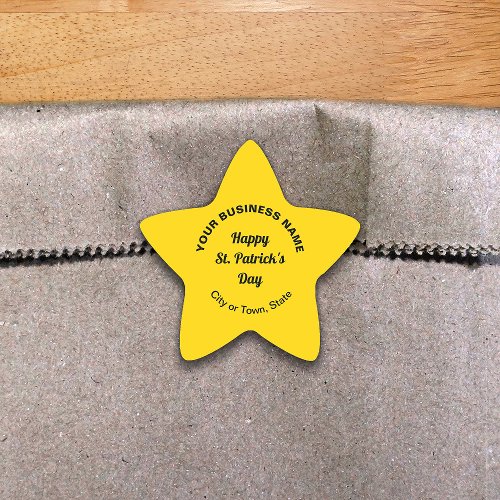 Yellow Saint Patrick Business Star Shape Sticker