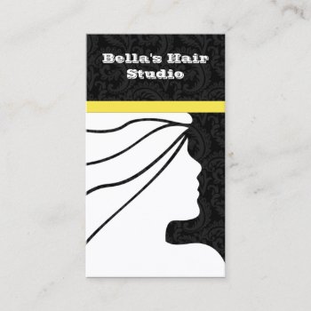 Yellow Salon Business Cards With Appointment On Ba by MG_BusinessCards at Zazzle