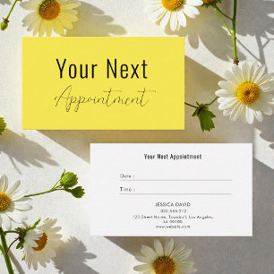 Yellow Salon Spa Boutique Beauty Appointment Card