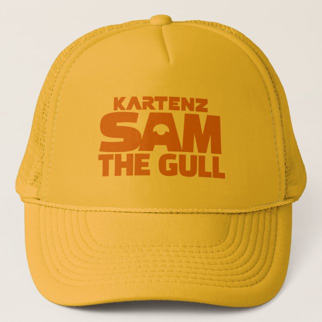 Yellow Sam the Gull Trucker Hat by Wighar (Front)
