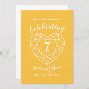 Yellow sapphire Anniversary 7 years party invites