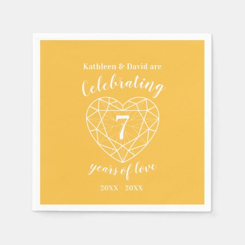 Yellow sapphire wedding anniversary 7 years napkins