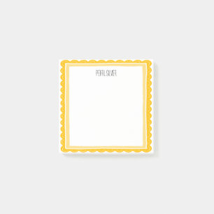 Yellow Scallop CUSTOM Chic Monogram Personalized Post-it Notes