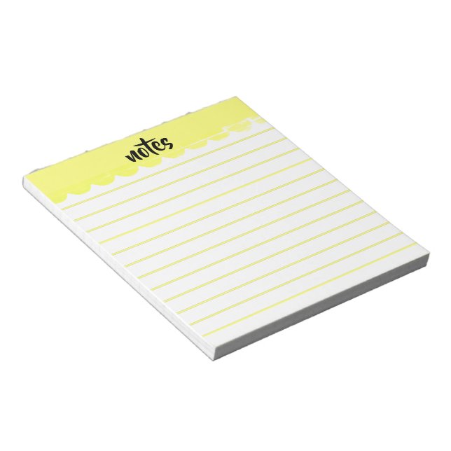 yellow scallop notepad (Angled)
