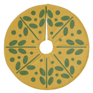 Yellow Scandinavian Folk Art Christmas Tree Skirt